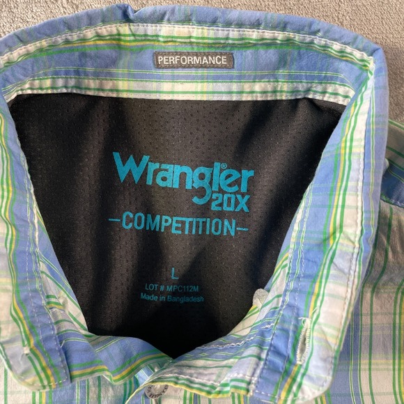 Wrangler Shirt Mens Large Blue Competition Snap Western‎ Cowboy Ranch Workwear - Picture 2 of 9